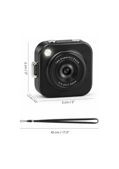 Mimtec Blm-108 Mini Cep Kamera - 2.01" Hd Ekran 1080p Flaşlı Dijital Video Fotoğraf Makinası Siyah