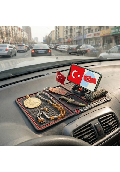 Araç Içi Torpido Kaydırmaz Ped Telefon Tutucu Numaratör Organizer Torpido Organizer 1 Adet