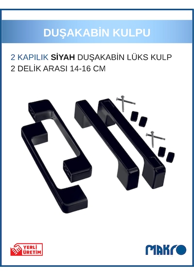 Siyah Duşakabin Kulp 14-16 Cm Ayarlı Siyah