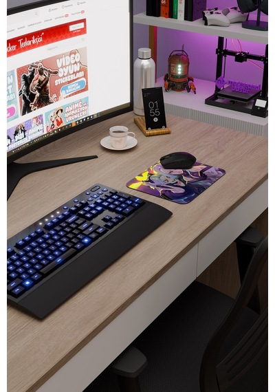 Cyberpunk Edgerunners Kaymaz Dikişli Kauçuk Oyuncu Mousepad V5 - 22x18 Gaming Mouse Pad Fare Altlığı
