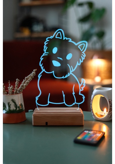 Kişiye Özel Şirin Köpek Masaüstü 3D Led Lamba