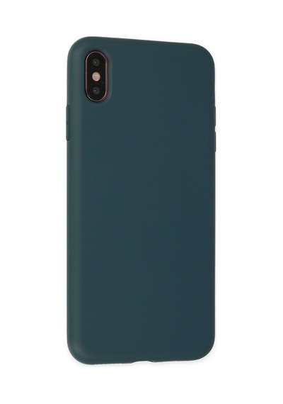 Apple iPhone  Uyumlu- Xs Max Kılıf Nano İçi Kadife Silikon - Koyu Yeşil