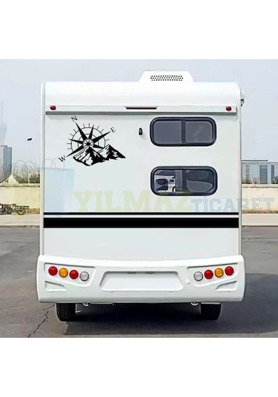 Pusula Karavan Kamp Çekme Off Road Oto Sticker Etiket Yapıştırma