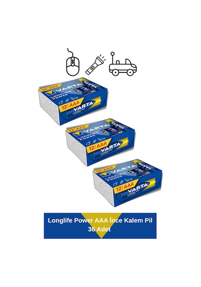 Longlife Power Aaa İnce Kalem Pil 36 Adet