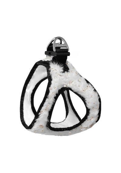 Üç Kilitli Simli Peluş Kedi Köpek Göğüs Tasması 20-24 Cm Xxx-small Beyaz