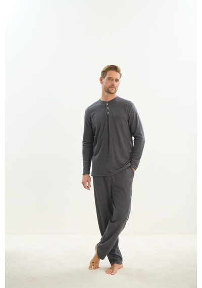 Sevim Erkek Uzun Kol Antrasit Pijama Takım C2t4n5o9 001