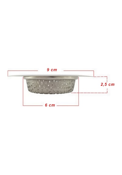 9 Cm Büyük Boy Paslanmaz Çelik Lavabo Süzgeci - Evye Süzgeci - Ev