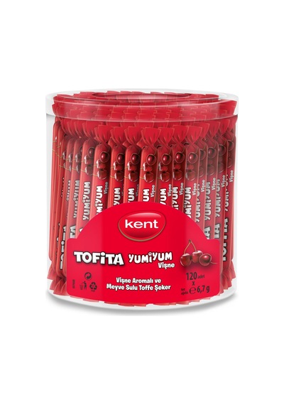 Kent Tofita Yumiyum Şeker Vişne Aromalı 6.7 G 120 Adet