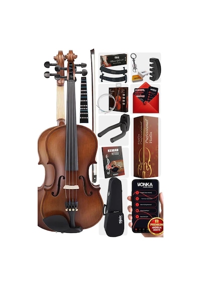 Midex LMA-644-PAK Profesyonel Keman 4/4 Tam Boy (Yastık Tuner Susturucu Çanta Yay Reçine)