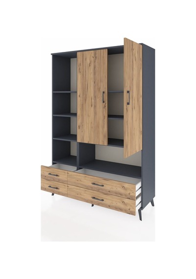 Hyperion Dolap 8 Raflı 4 Çekmeceli 2 Kapaklı 132x44x195 Antrasit-çam/çam Atlas Çam/atlas Çam - Antrasıt Hyperion Dolap 8 Raflı 4 Çekmeceli 2 Kapaklı 132x44x195 Antrasit-çam/çam Atlas Çam/atlas Çam - Antrasıt