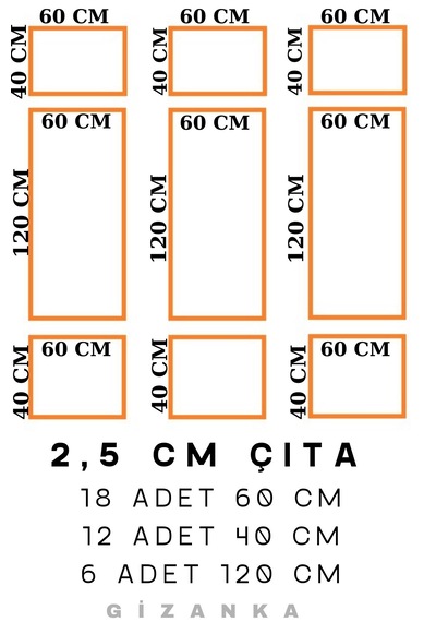 Yatak Odası Boyanabilir Çıta Hazır Kesim Anka144 22,80 Metre
