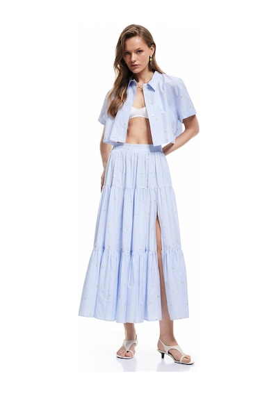 Koton Kısa Kollu Limon İşleme Detaylı Poplin Crop Gömlek Mavi Çizgili 5sak60359pw Mavi Çizgili Koton Kısa Kollu Limon İşleme Detaylı Poplin Crop Gömlek Mavi Çizgili 5sak60359pw Mavi Çizgili