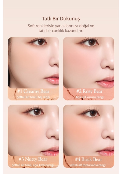Dasique Karıştırılabilir Renk Tonlarına Sahip 4lü Jel Allık Blending Mood Cheek 16 Brown Bear 16 Brown Bear