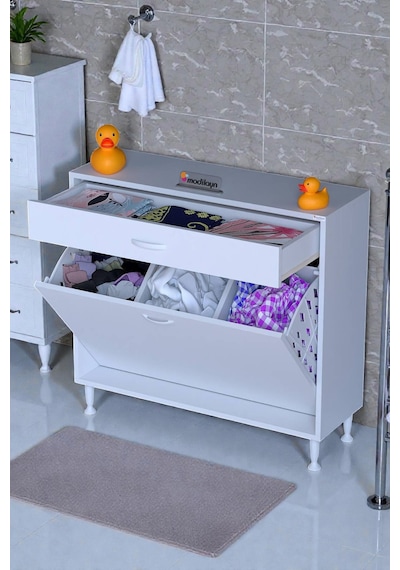Eliusta Asil 90 Cm Kirli Çamaşır Sepetli Banyo Dolabı 1 Çekmeceli Mutfak Çok Amaçlı Dolap 90x88x32,5 Cm Beyaz Eliusta Asil 90 Cm Kirli Çamaşır Sepetli Banyo Dolabı 1 Çekmeceli Mutfak Çok Amaçlı Dolap 90x88x32,5 Cm Beyaz