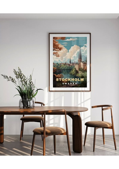 Çerçevesiz Poster Stockholm Şehir Manzarası