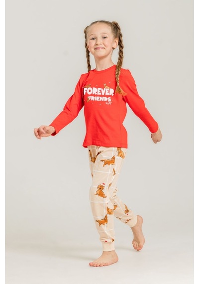 Rolypoly Kız Çocuk Forever Friends Kırmızı Uzun Kol Pijama Takım Rp3907-c-v1 Rp3907-c-v1