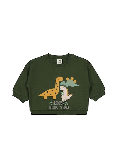 Civil Baby Dino Baskılı 6-18 Ay Takım - Yeşil Haki