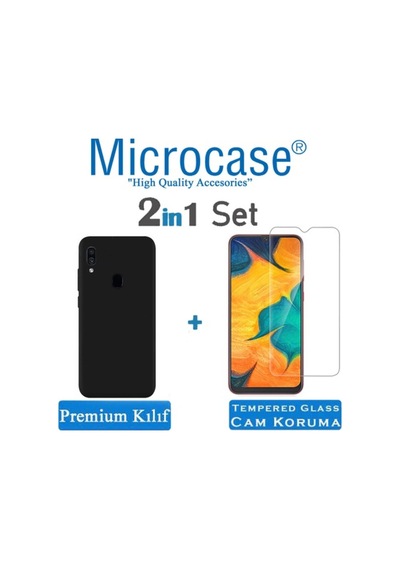 Samsung Uyumlu Galaxy A20 Premium Matte Silikon Kilif + Cam (Seçin) 337740194