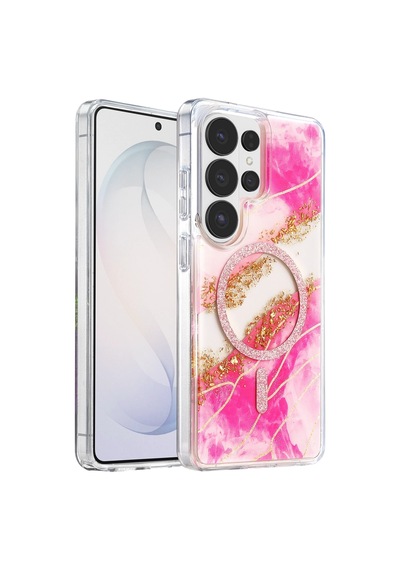 Onegif Samsung Galaxy S26 Ultra Lotus Simli Magsafe Kapak - Pembe - Pembe