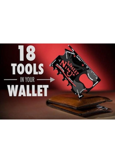 18 In 1 Wallet Ninja Multi Tool Kit Acil Durum Kiti Ninja Wallet Çok Renkli