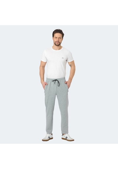 Slazenger NATASA Erkek Fermuar Cepli Gri Eşofman Altı