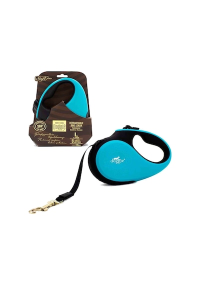 Doggie Otomatik Köpek Tasması Soft L 50 KG 5 Mt Mavi