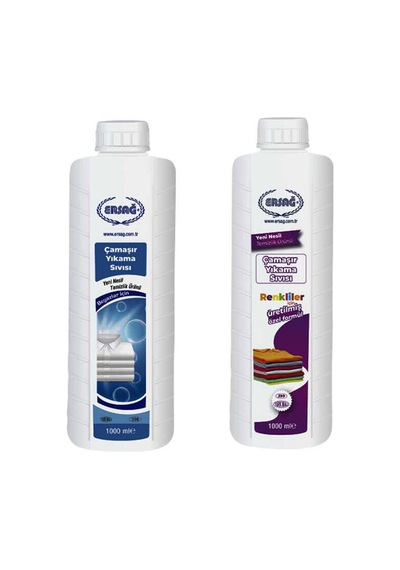 Ersağ Çamaşır Yıkama Sıvısı Beyazlar + Renkliler İçin 2'li Set 1000 Ml. 1 KG