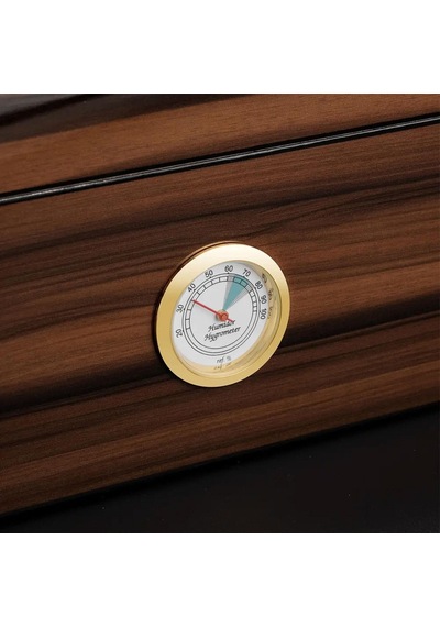 Cigarloong Camlı Puro Kutusu Humidor Ceviz 50's