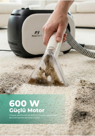 Pirantech Kt-088 Koltuk Ve Halı Yıkama Makinesi : Derinlemesine Leke Çıkarma Gücü 600w