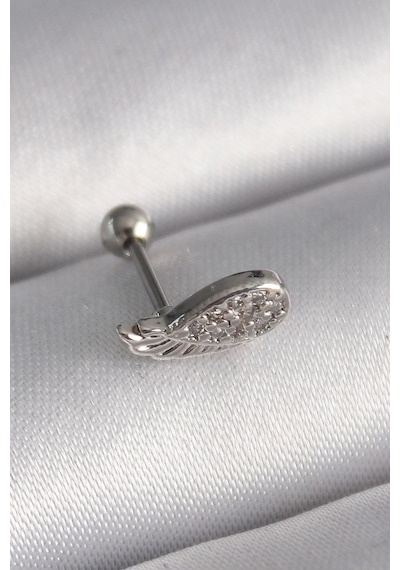 Ceylan Adam 316l Çelik Gümüş Renk Zirkon Taşlı Kanat Tragus Piercing Çok Renkli