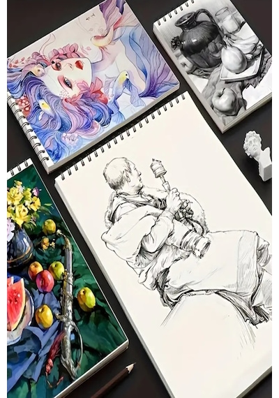 Drawing Eskiz Defteri 120 Gr. A5 40 Yp Bianyo Dereceli Kalem Siyah Rulo Kalemlik 24 Kalem Bölmeli