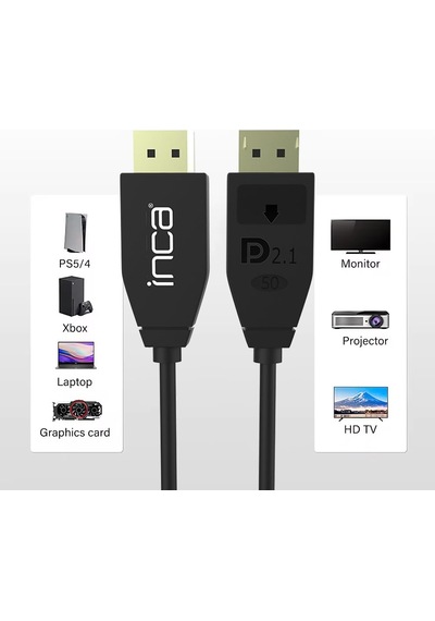 Tr İnca Idpd-40 Displayport To Displayport 2.1 16k 60hz 15360x8460 8k 120hz 4k 240hz 54 Gbps Kablo-1.2m Diğer