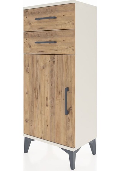 Arges Komodin Tek Raflı 2 Çekmeceli Tek Kapaklı 44x30x106 Ayt... Aytaşı