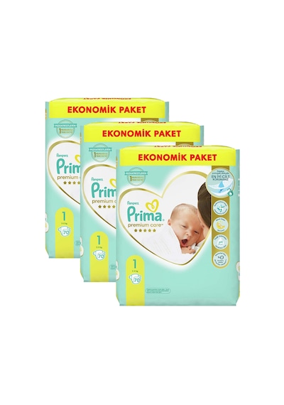 Prima Bebek Bezi Premium Care 1 Numara Yenidoğan Aylık Fırsat Paket 210’lu 3'lü