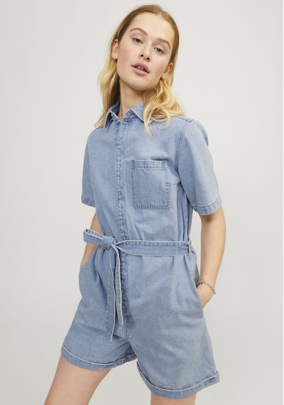 Jack & Jones Kadın Belden Bağlamalı Denim Tulum - Isla 12254008 Light Blue Denim Açık Mavi Jack & Jones Kadın Belden Bağlamalı Denim Tulum - Isla 12254008 Light Blue Denim Açık Mavi