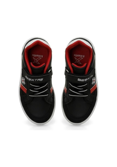 Kinetix Malibu Pu Bjk Çocuk Beşiktaş Taraftar Işıklı Taban Sneaker Spor Ayakkabı Siyah