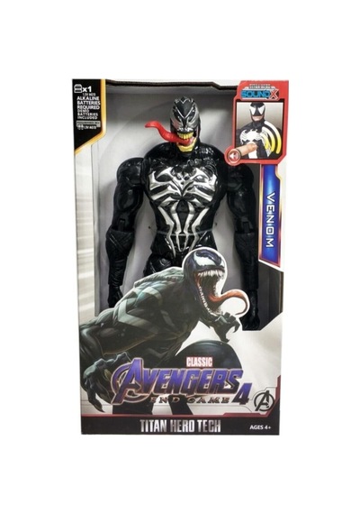 Sesli Işıklı Avengers Yenilmezler Karakter Figür Oyuncak Venom Siyah 30 Cm Kl-8818