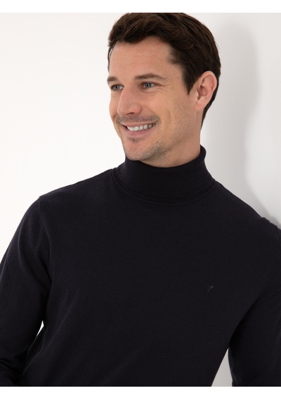 Cacharel Lacivert Slim Fit Pamuk Karışımlı Balıkçı Yaka Basic Triko Kazak Cacharel Lacivert Slim Fit Pamuk Karışımlı Balıkçı Yaka Basic Triko Kazak
