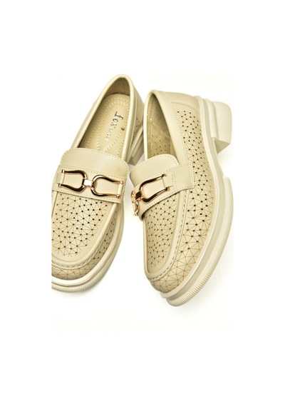 Fox Shoes U704126509 Bej Loafer Makosen Kadın Ayakkabı Bej