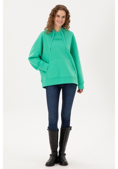 U.S. Polo Assn. Kadın Mint Kapüşonlu Sweatshirt 50292370-VR152