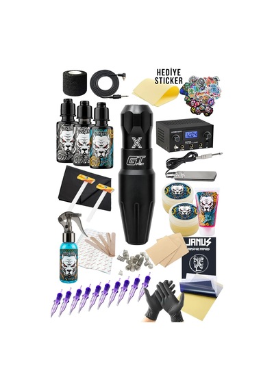 Ava Gt-xs Pen Black Dövme Makinesi Seti Yeni Başlayanlar İçin Profesyonel Tattoo Seti