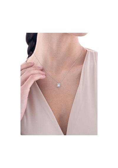 Nochediamond 0,32 Karat Baget Pırlanta Kolye-613