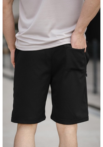 Oksit Sams Fermuarlı Detaylı Dokuma Slim Fit Likralı Erkek Bermuda Şort 001