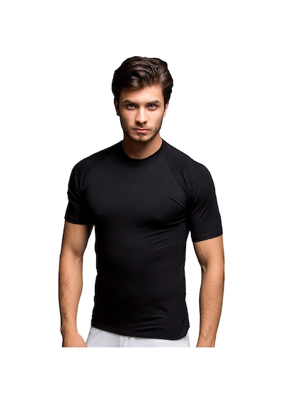 Thermoform Bambu Erkek Bisiklet Yaka Tişört Kısa Kollu Fanila Atlet Ve Boxer Şort Seti Siyah Çok Renkli Thermoform Bambu Erkek Bisiklet Yaka Tişört Kısa Kollu Fanila Atlet Ve Boxer Şort Seti Siyah Çok Renkli