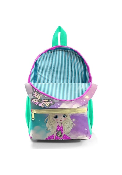 Minik Yuva Sırt Çantası Pembe Su Yeşili Unicornlu Kız Desenli İki Bölmeli 23533