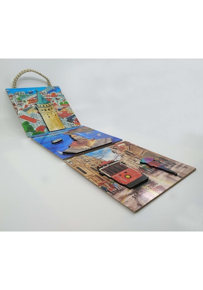 Giftsturkiye Kabartma Poster Tablo 3lü Ahşap İstanbul