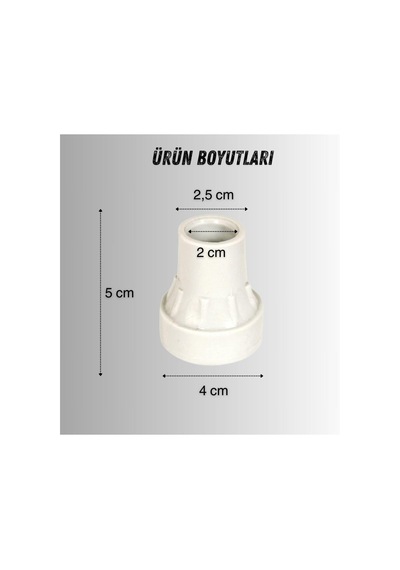 Aps Baston Lastiği Yumuşak Kaymaz Taban Baston Ucu Yüksek Kalite 4'lü Avantaj Paket Gri