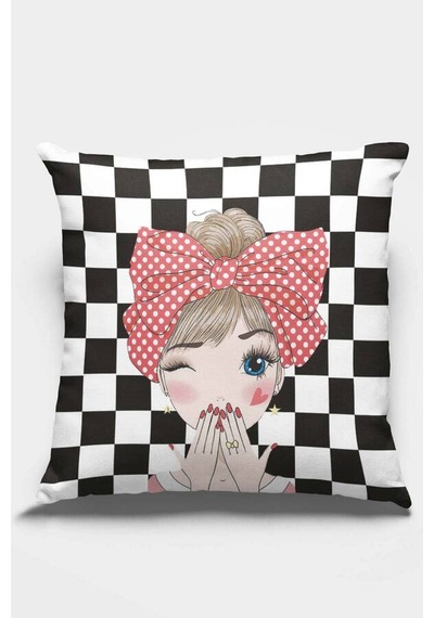 Siyah Pop Art Çift Taraflı Yastık Kırlent Kılıfı Krl111n11
