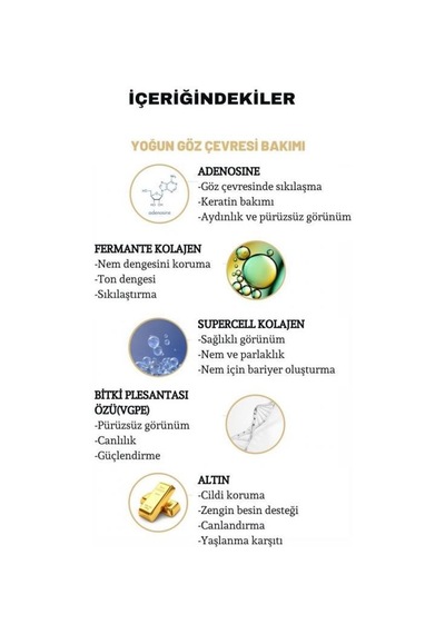 Dermal 3 Katmanlı Altın Gold Flash Foil Göz Altı Torbalarına Karşı Kağıt Göz Maskesi 4 Gr 10 Adet