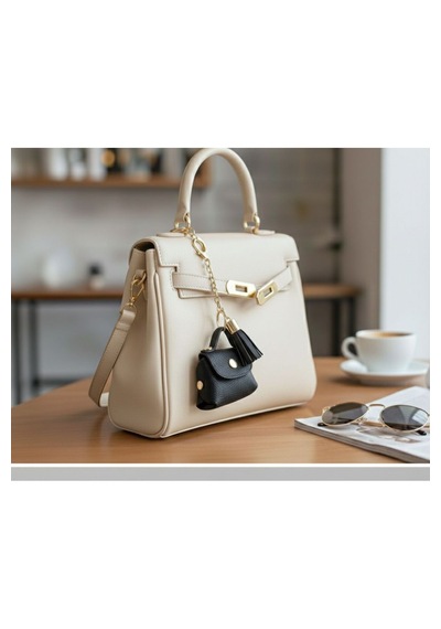 Pololiza Simli Bag Charm Mini Cüzdan / Çok Amaçlı Lüks Anahtarlık Ve Çanta Askı Süsü Çanta Aksesuar Siyah
